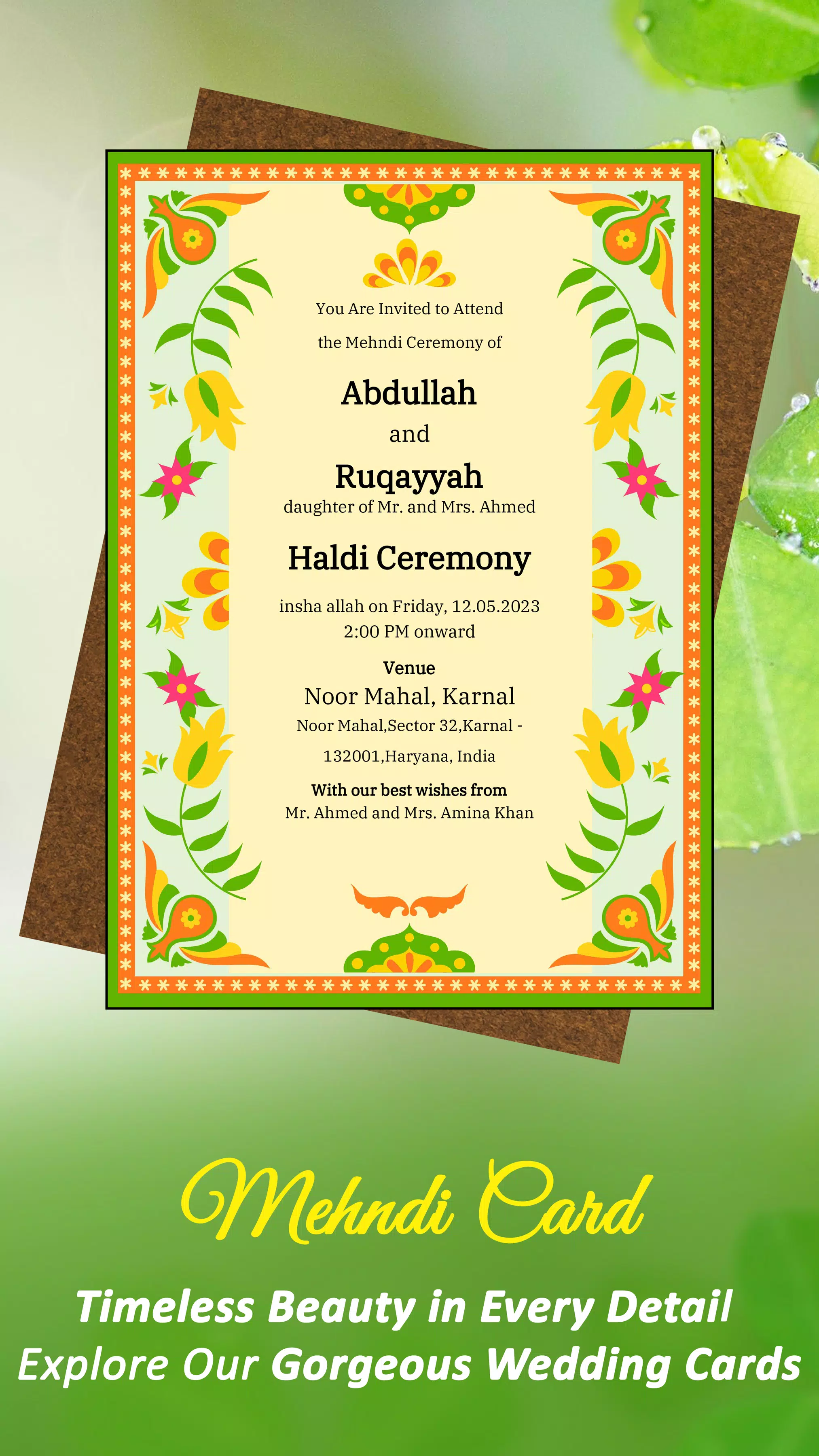 Schermata Muslim Wedding Card Maker 3