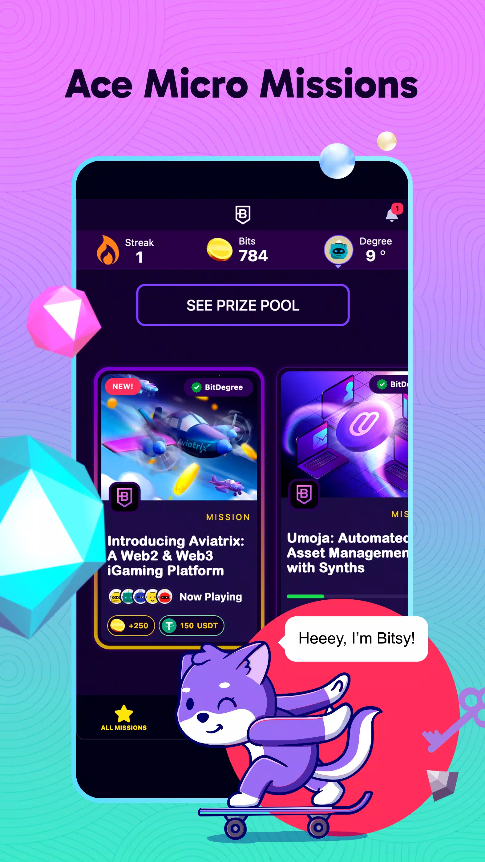 BitDegree: Play & Earn Crypto Ảnh chụp màn hình 1