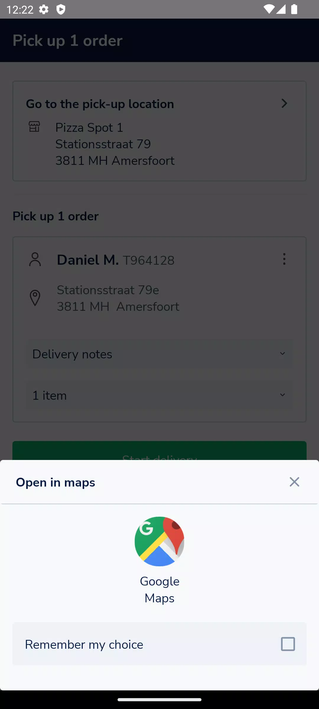 Schermata Deliverect for Couriers 2