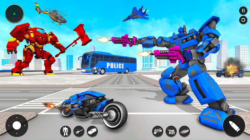 Police Bus Robot Bike Games Captura de pantalla 3