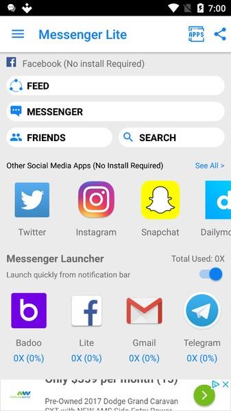 Messenger Pro Lite for Messages ภาพหน้าจอ 0