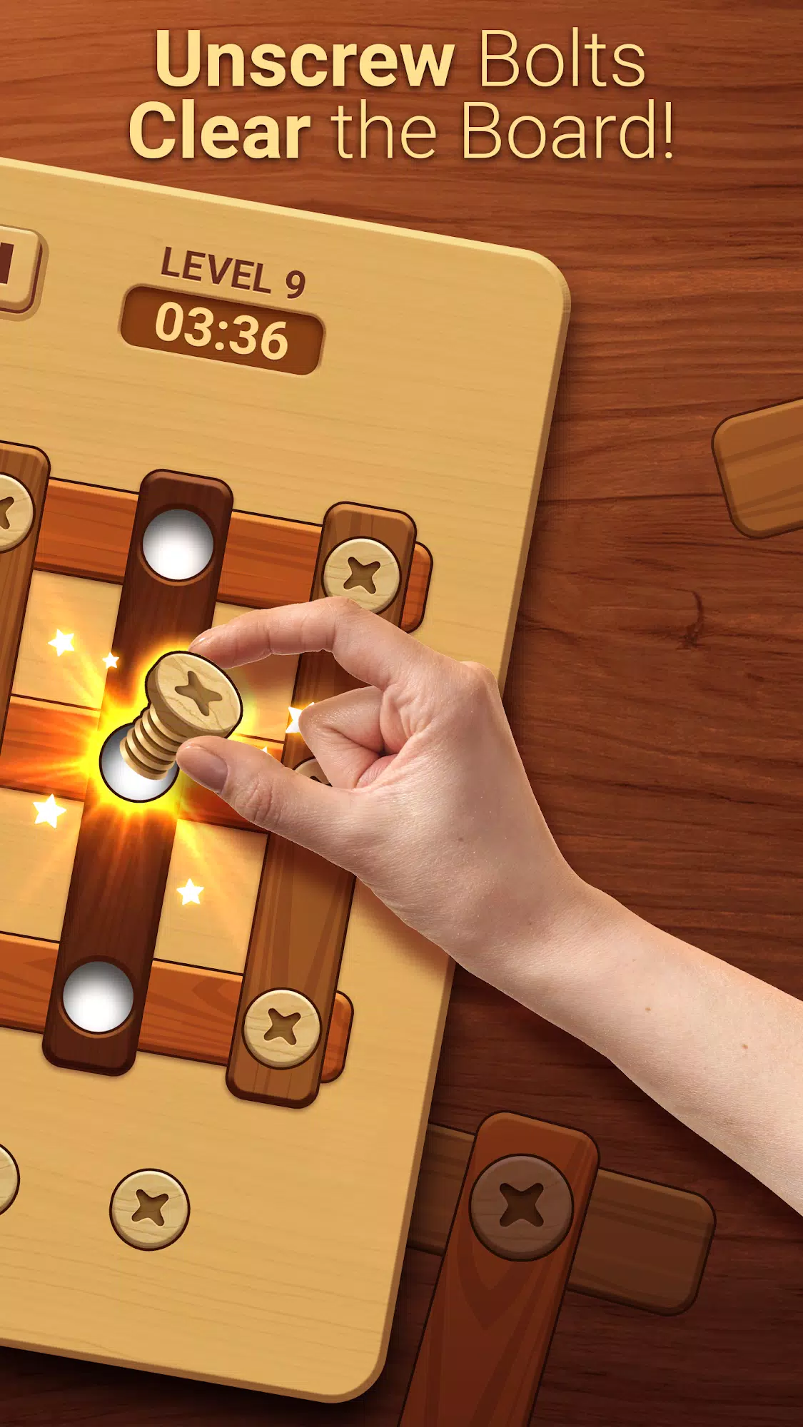 Woodle - Wood Screw Puzzle Screenshot 1