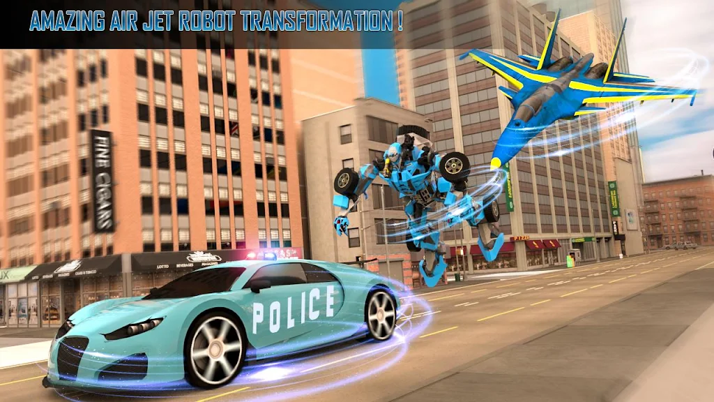 Police Air Jet Multi Robot Shooting Game Ekran Görüntüsü 1