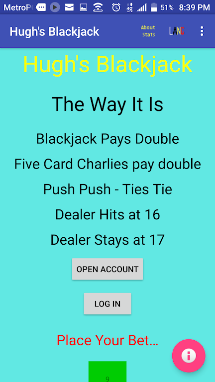 Hugh's Blackjack Ảnh chụp màn hình 0