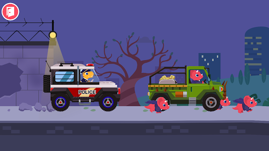 Dinosaur Police Car kids Games স্ক্রিনশট 0