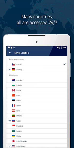 Fast VPN proxy servers with no logs - RUSVPN 螢幕截圖 0