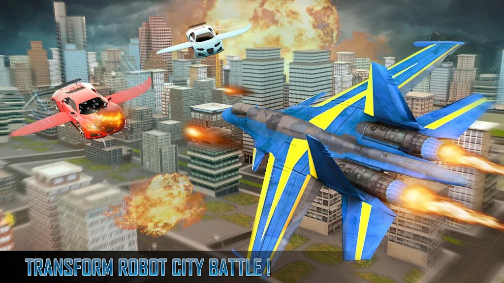 Police Air Jet Multi Robot Shooting Game Ekran Görüntüsü 3