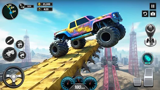 Monster Truck Mega Ramp - Extreme Stunts GT Racing Schermafbeelding 1