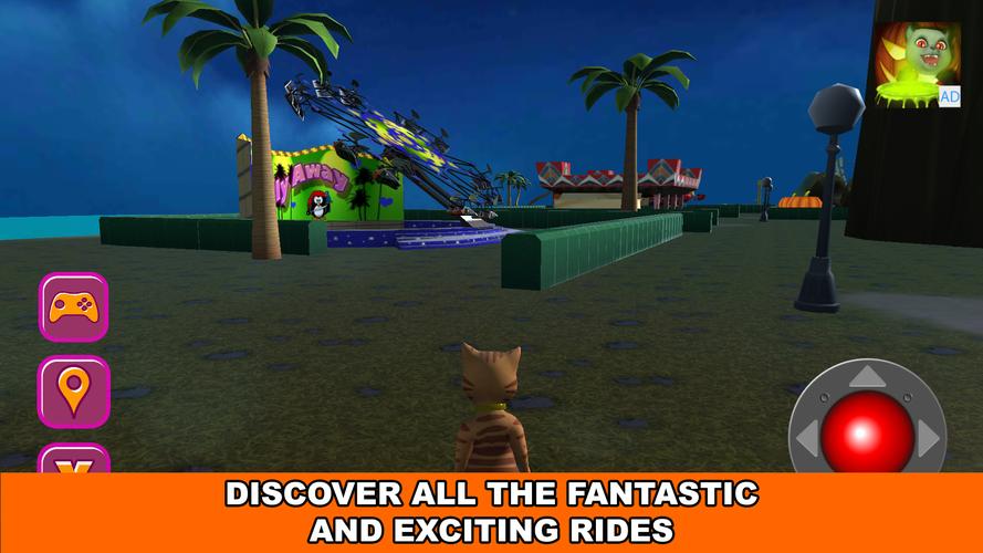 Halloween Cat Theme Park 3D Schermafbeelding 2