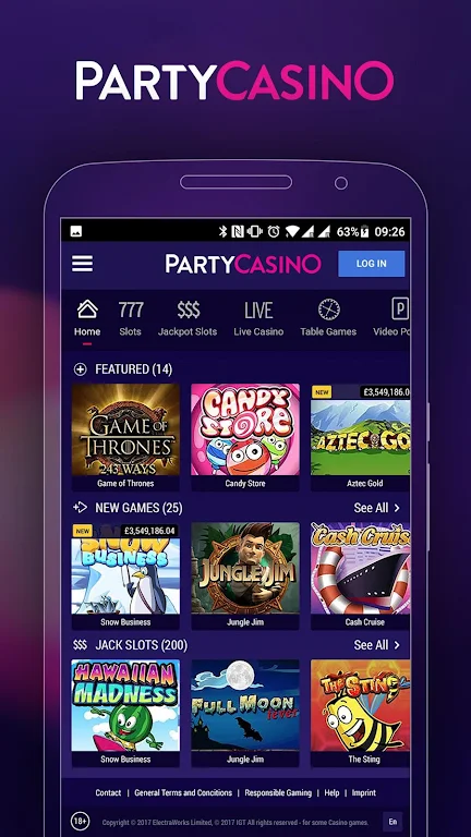 PartyCasino Casino: Roulette, Blackjack, & Slots Schermafbeelding 0