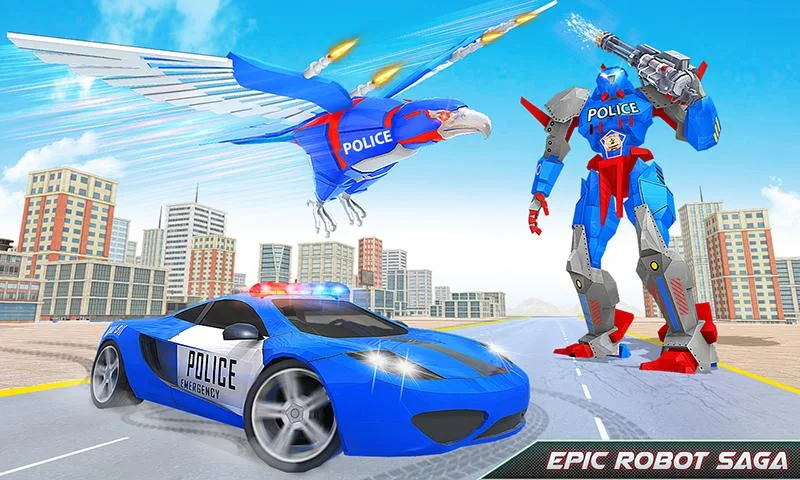 Flying Eagle Robot Car Games 螢幕截圖 1