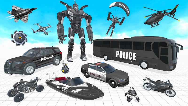 Police Bus Robot Bike Games Captura de pantalla 2