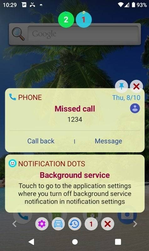 Schermata Notification Dots 0