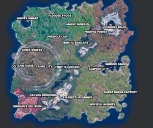 Guide de la carte mobile Fortnite: emplacements, PNJ, fraises