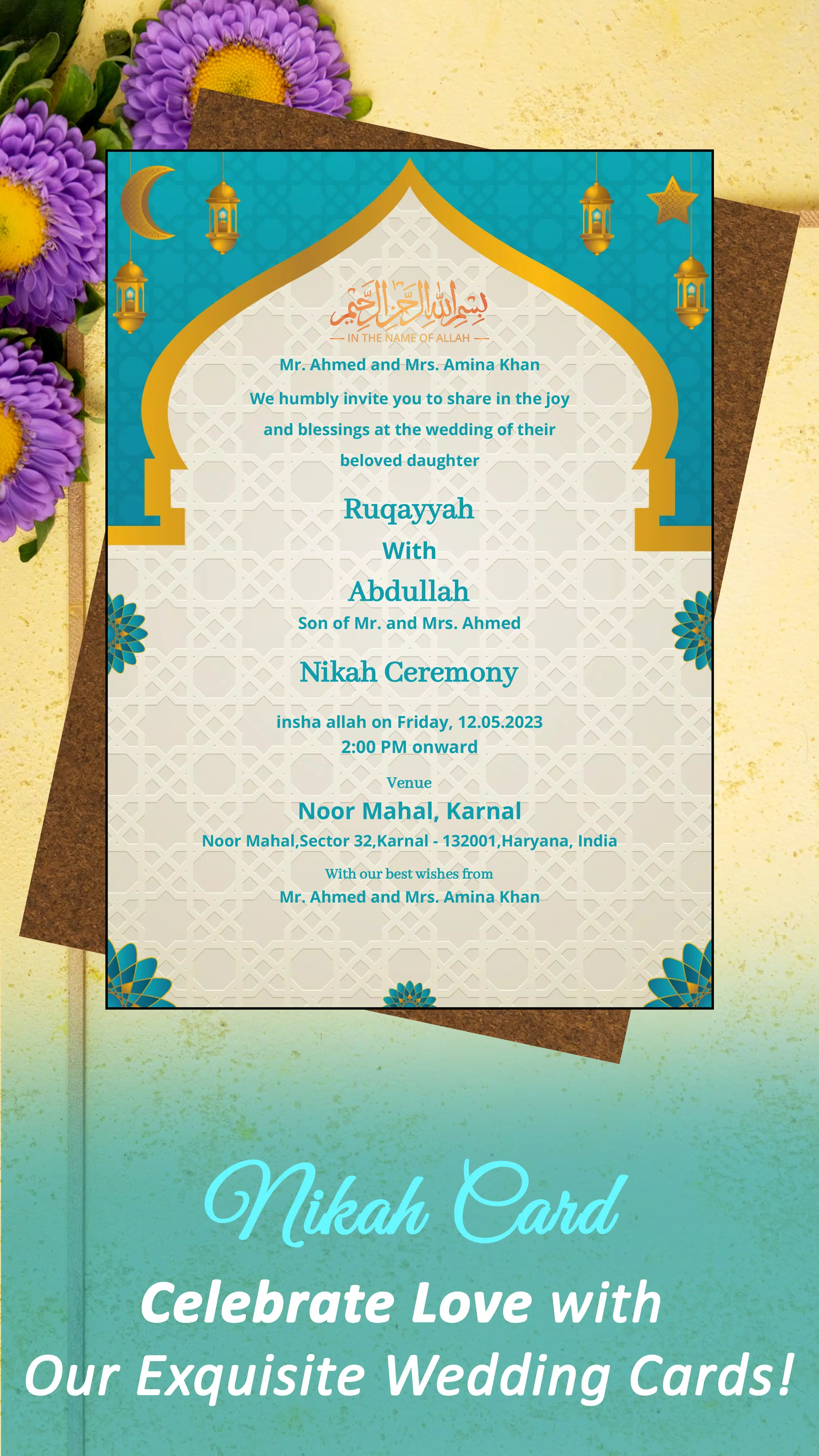 Schermata Muslim Wedding Card Maker 1