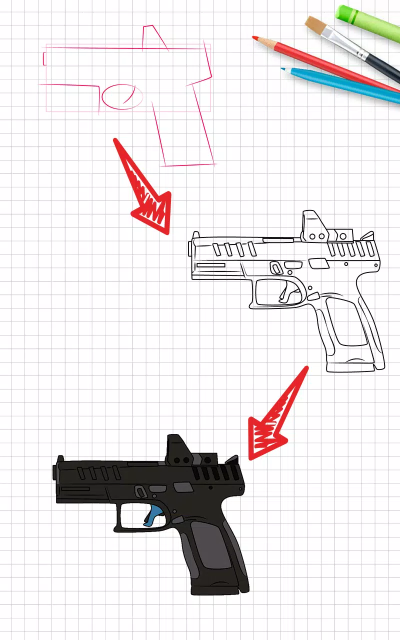 How to draw weapons step by st Zrzut ekranu 0