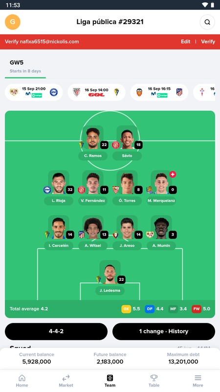 Bemanager: Fantasy Football Ảnh chụp màn hình 1