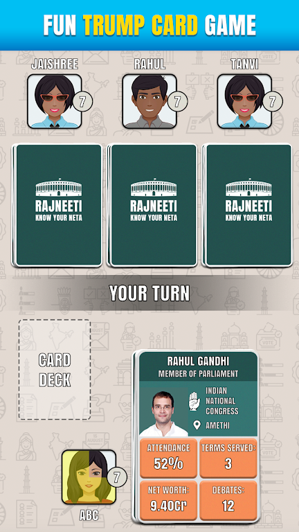 Rajneeti - Trump Card Game Captura de tela 0