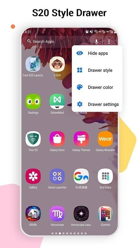 SO S20 Launcher for Galaxy S 螢幕截圖 3