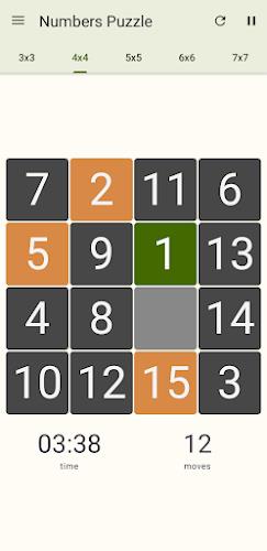 15 Number puzzle sliding game Captura de tela 0