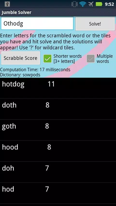 Jumble Solver स्क्रीनशॉट 0