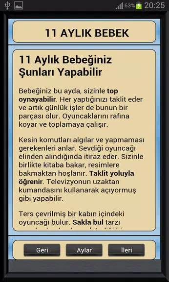 Bebek Gelişimi Ay Ay Detaylı 螢幕截圖 3