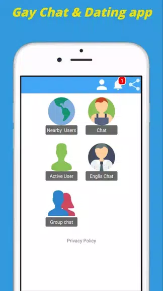 Gay Chat App & Gay Dating App Ekran Görüntüsü 0