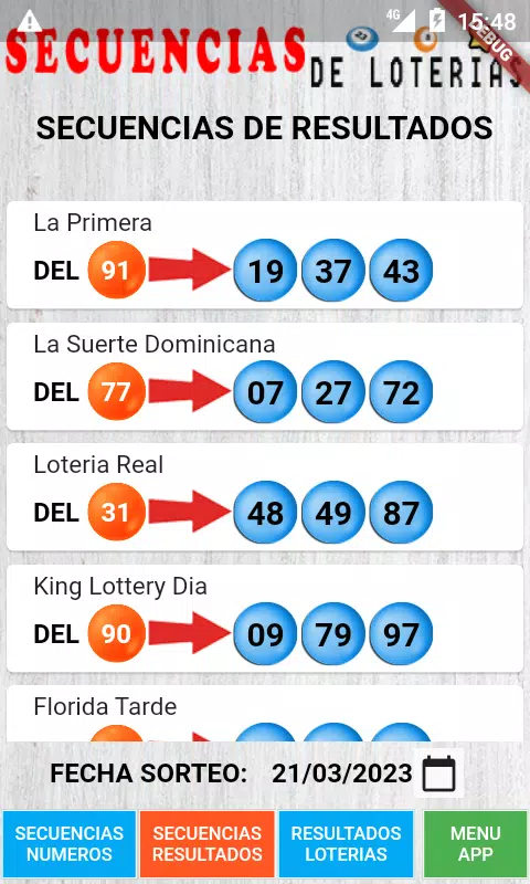 Secuencias de Loterias Tangkapan skrin 2
