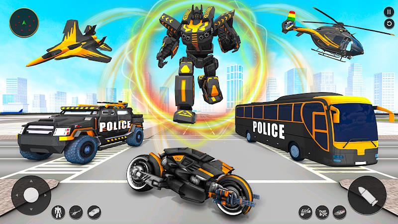 Police Bus Robot Bike Games Captura de pantalla 1