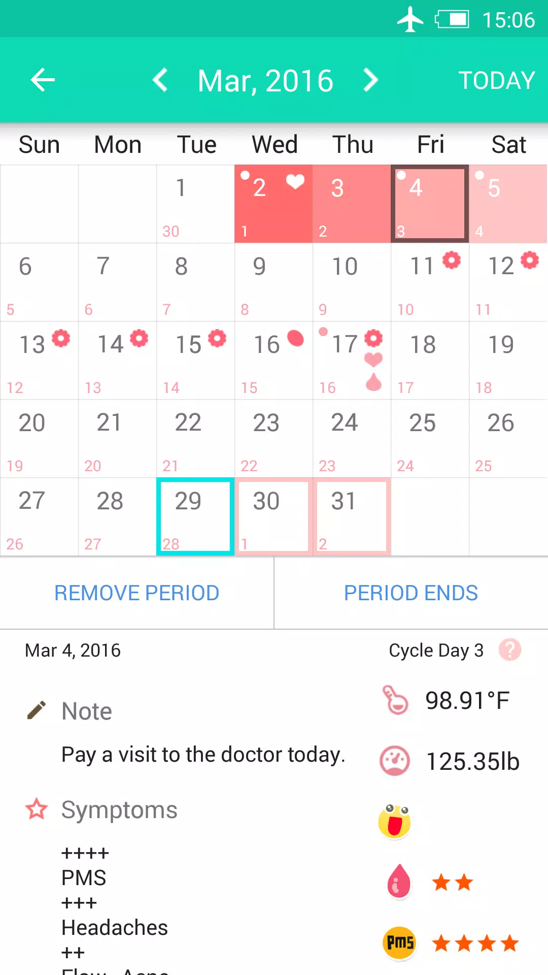 Period Tracker Zrzut ekranu 1