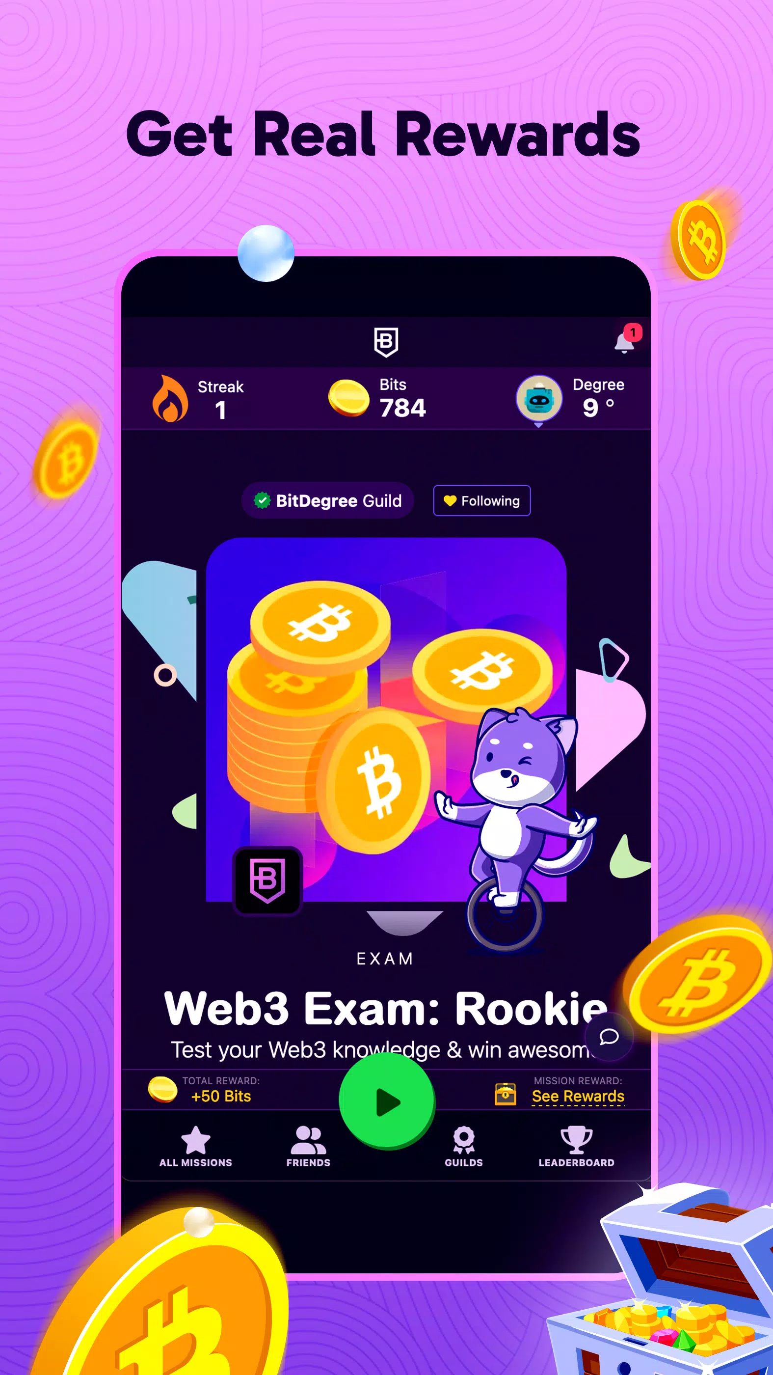 BitDegree: Play & Earn Crypto Ảnh chụp màn hình 0