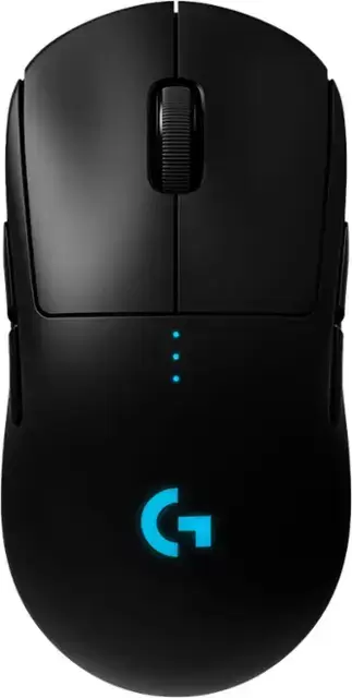 Logitech -Pro轻巧的无线光学敏捷游戏鼠标与RGB照明 - 无线 - 黑色