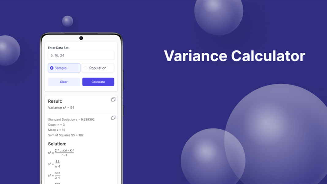 Variance Calculator Schermafbeelding 2