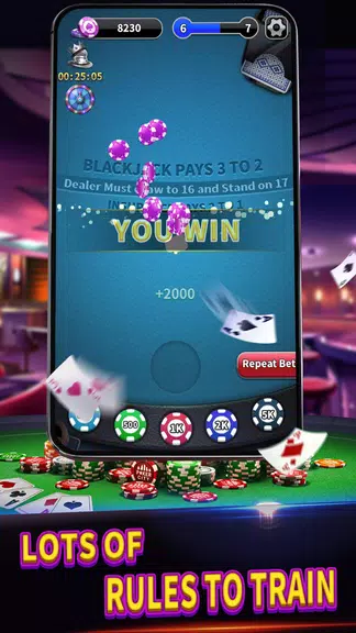 BlackJack 21 lite offline game 螢幕截圖 3