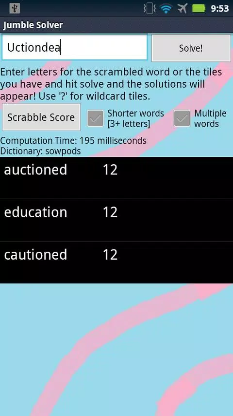 Jumble Solver स्क्रीनशॉट 1
