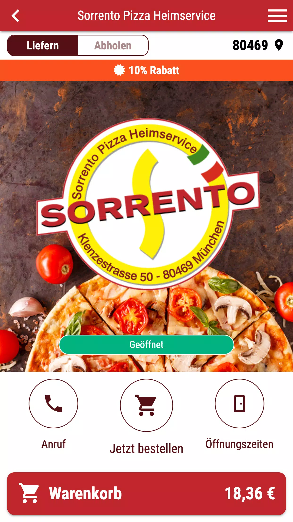 Schermata Sorrento Pizza Heimservice 0