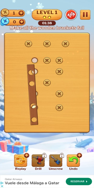 Wood Nuts Game: Unscrew Puzzle Schermafbeelding 1