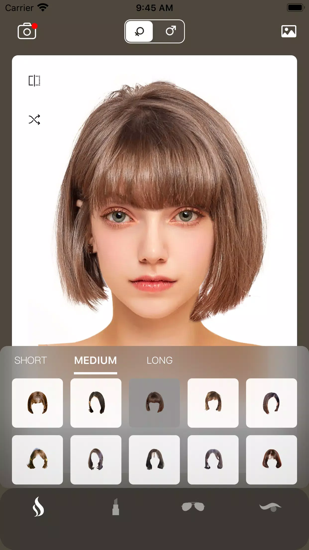 AI Hairstyle Try On・Bangs・Wigs Ekran Görüntüsü 0