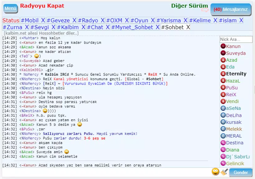 Mirc Sohbet Chat Odaları Captura de tela 2