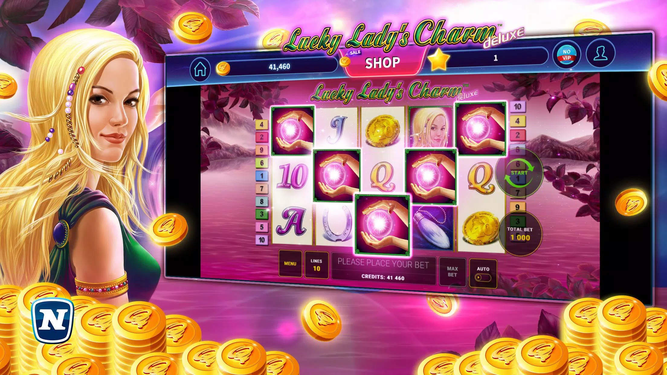 Lucky Lady's Charm Deluxe Slot 螢幕截圖 0