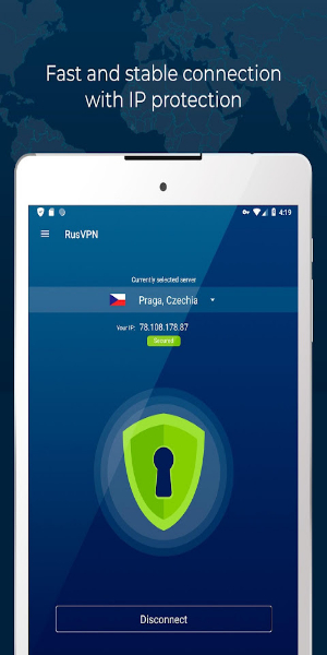 Fast VPN proxy servers with no logs - RUSVPN 螢幕截圖 1