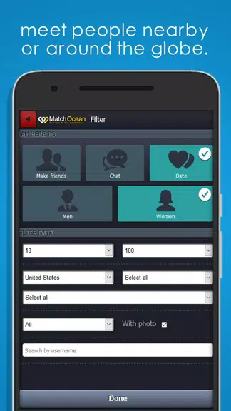 Free Dating App & Flirt Chat - MatchOcean Captura de pantalla 2