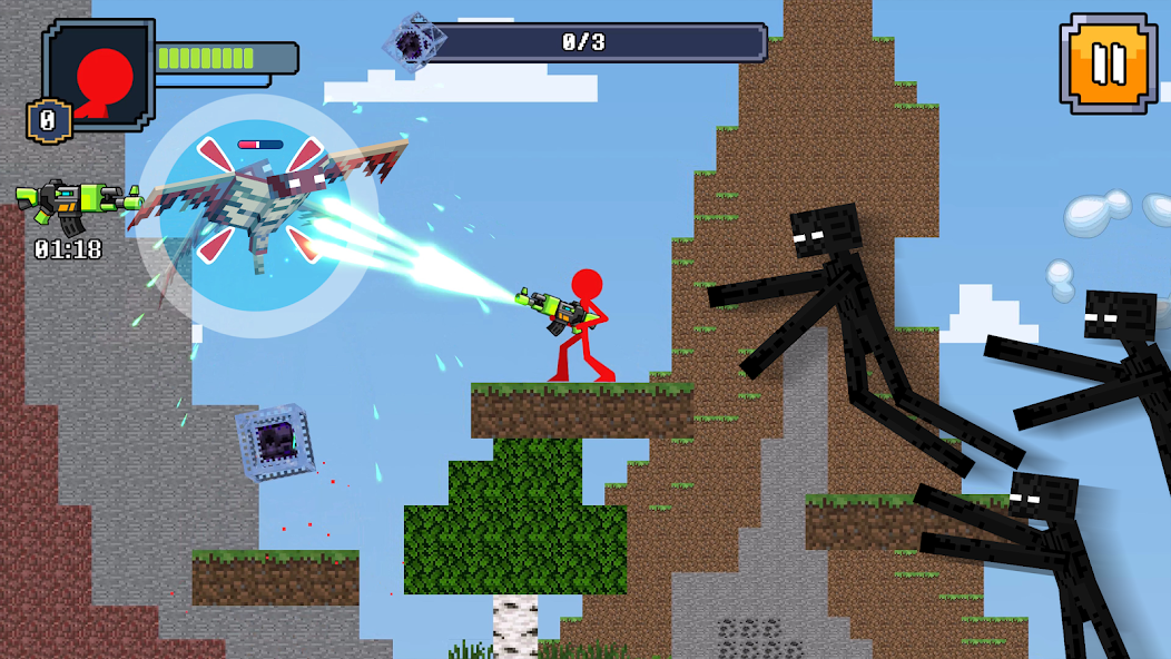 Red Stickman in Craft World Mod Capture d'écran 0