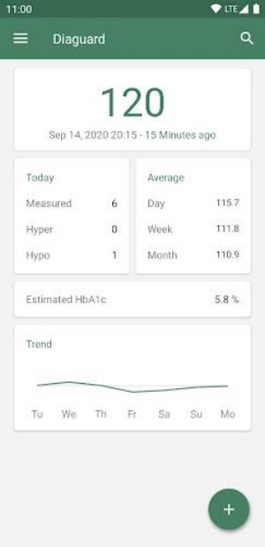 Schermata Diaguard: Diabetes Diary 0