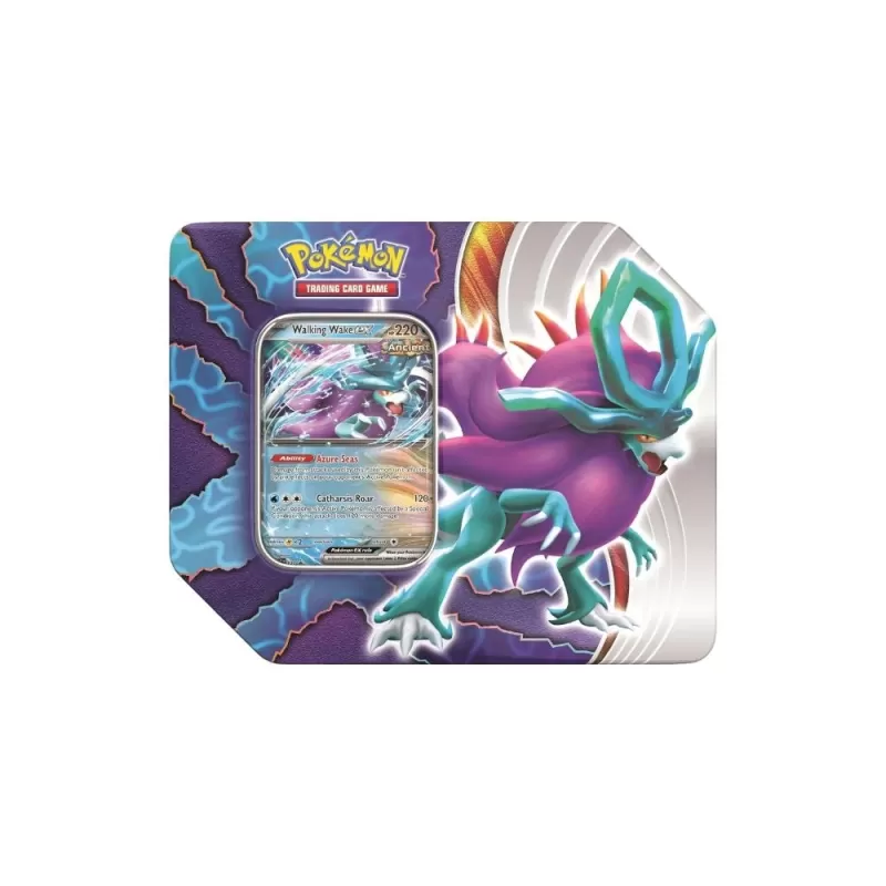 Pokémon TCG: Paradox Clash tin: Iron Leaves ex or Walking Wake ex