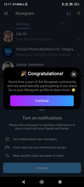 Nicegram: AI Chat for Telegram Schermafbeelding 0