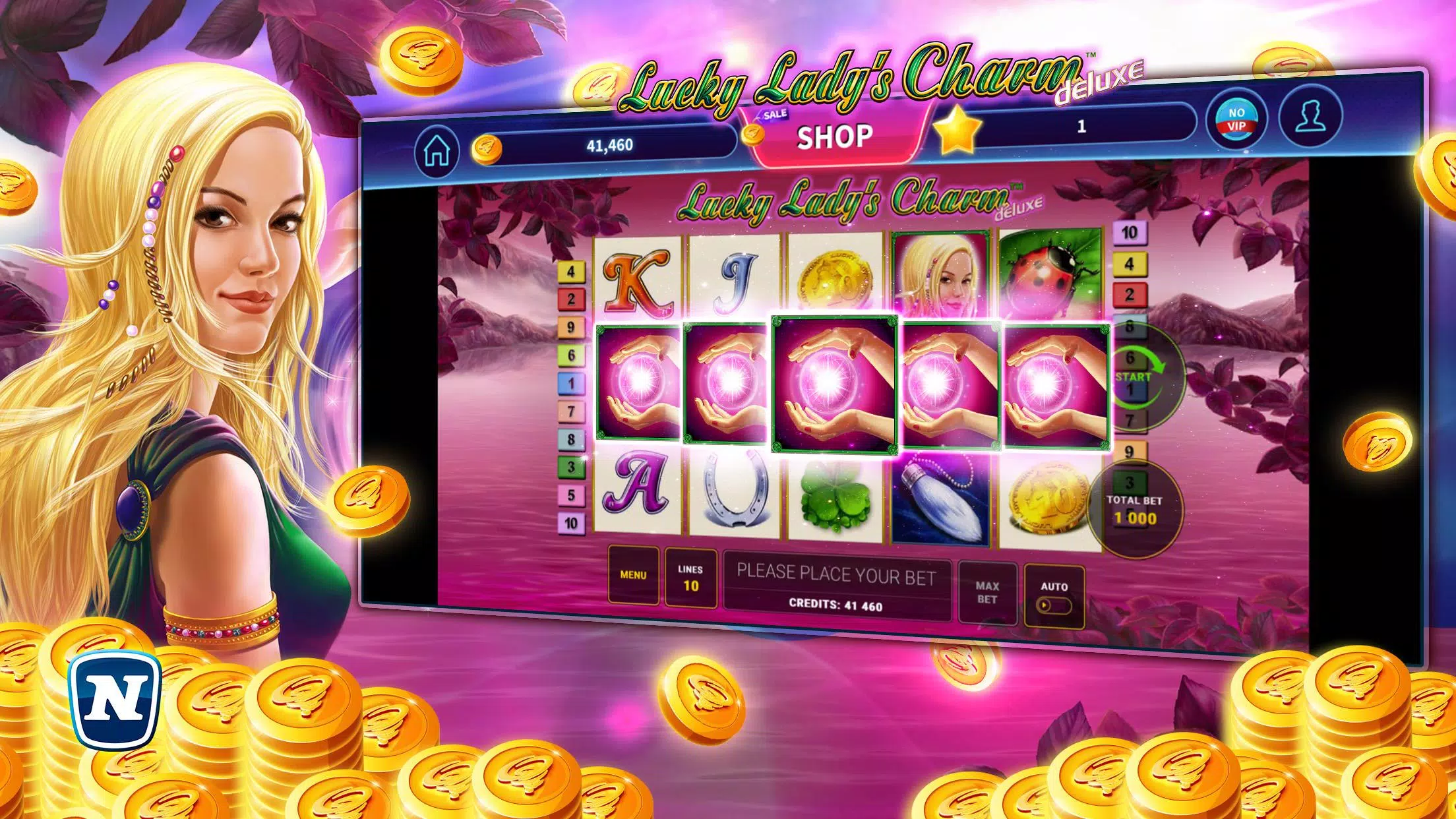 Lucky Lady's Charm Deluxe Slot 螢幕截圖 2