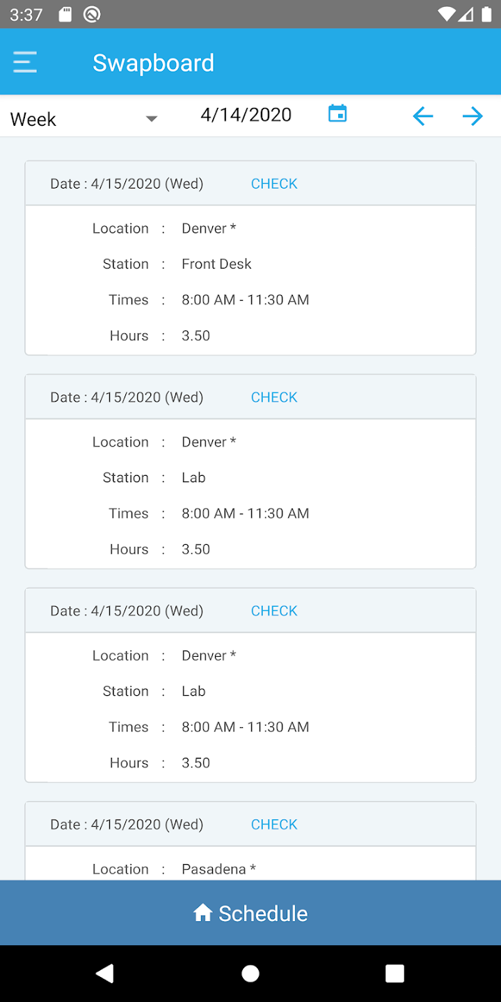 ScheduleSource Teamwork Captura de pantalla 1