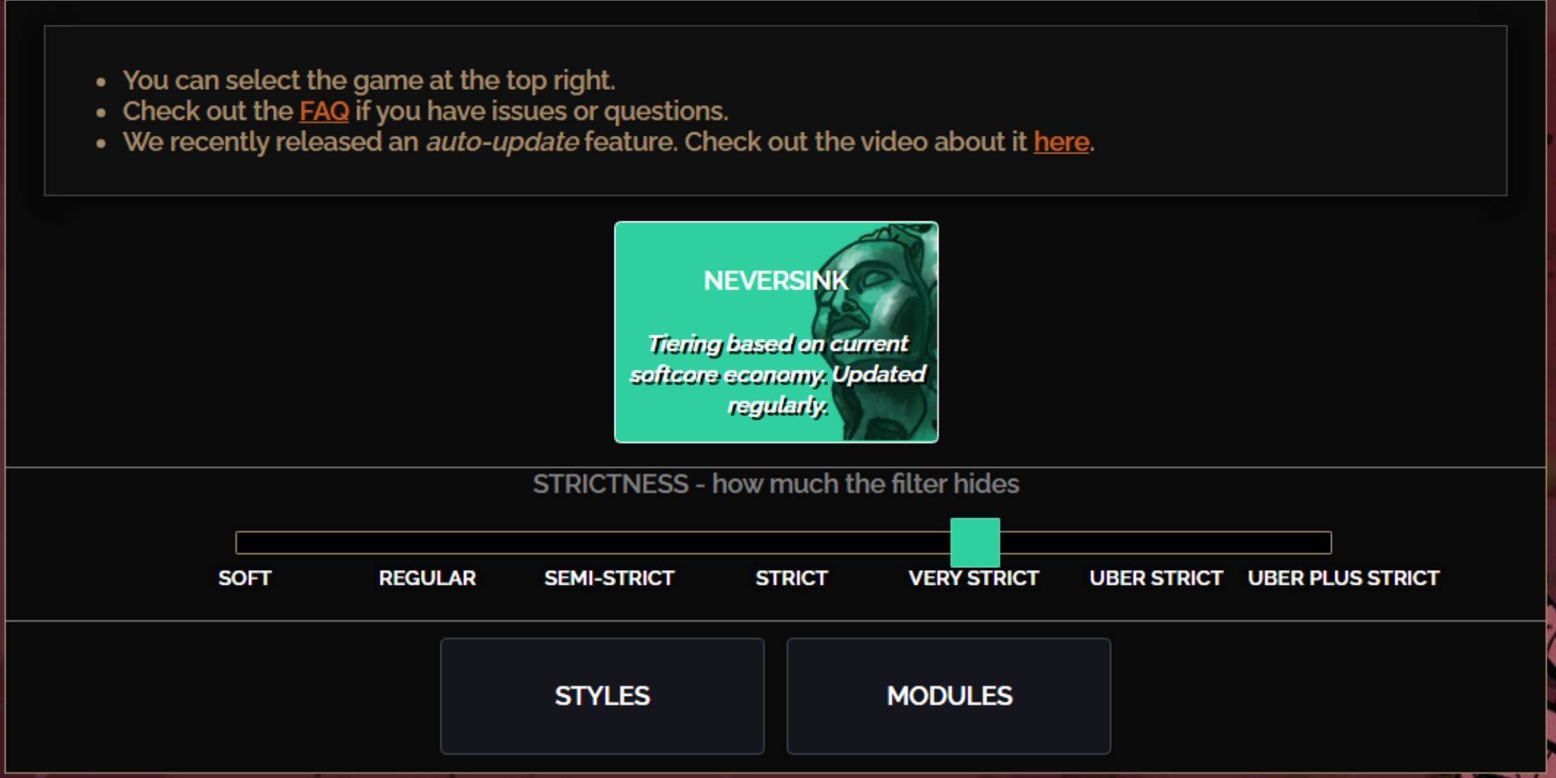 Image: FilterBlade Strictness Levels