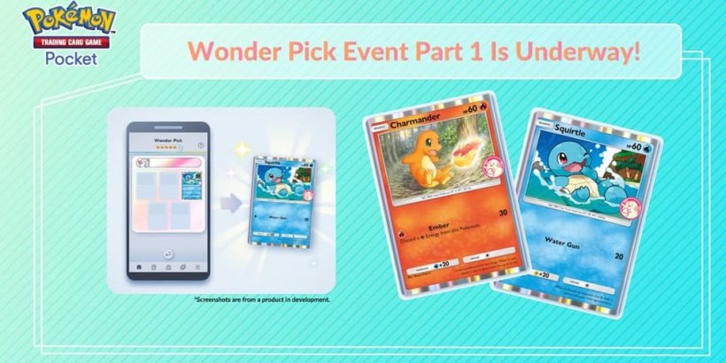 Pokémon TCG Pocket 舉辦以小火龍和傑尼龜為主角的新 Wonder Pick 活動